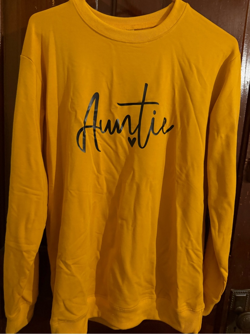 Auntie Graphic Long-Sleeve Shirt - Mustard Yellow